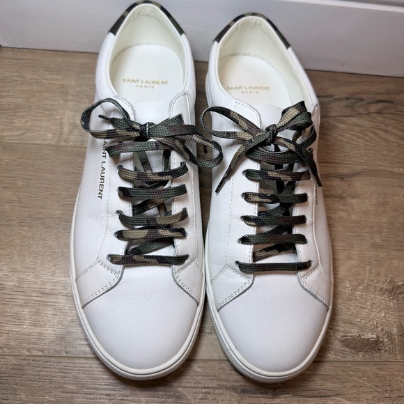 Saint Laurent Paris White Leather Sneakers Men’s Size 8 (EU 41 / Women’s 9.5–10) - Picture 1 of 7